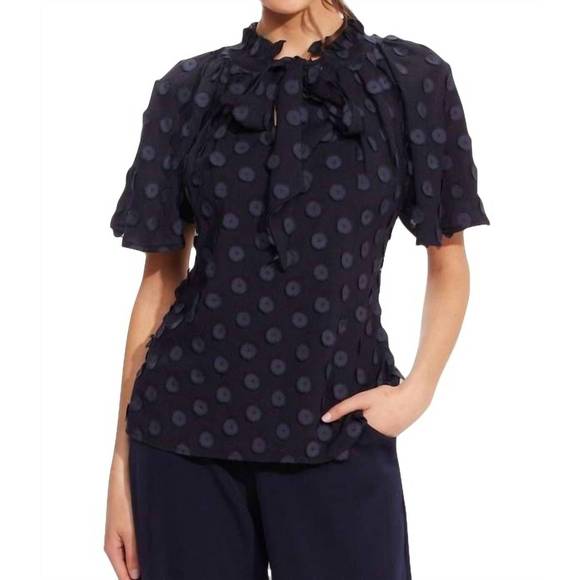 NEW EVA FRANCO delani top in sapphire dots - Picture 1 of 3